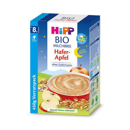 【保税区】[2盒起售]HiPP喜宝婴幼儿晚安奶米粉燕麦苹果450g